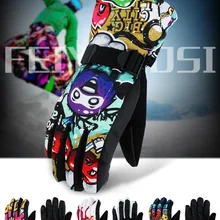 Теплые зимние мужские и женские ветрозащитные водонепроницаемые плюшевые уличные лыжные Утепленные перчатки из хлопка