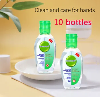 

10 Bottles Of Hand Sanitizer, Portable 50ML Non-Washing Gel Hand Sanitizer Non-Alcoholic Prevent Germs And Protect Family Health