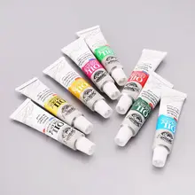 12 Colors Acrylic Paint Drawing Pigment Oil Painting 6ml Tube With Brush Set Artist Supplies