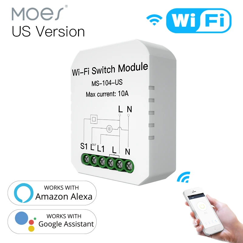 Мини DIY WiFi умный выключатель света однополюсный/3 позиционный 1 бандажный модуль