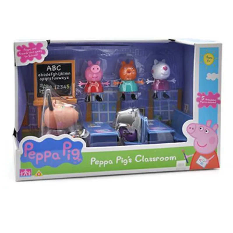 Настоящая Розовая Свинья девочка PEG игрушка свинья класс Джордж Антилопа учительница класс игра Боулинг для раннего детского развития