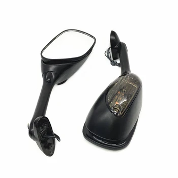 

(Pair) motorcycle rearview mirror Motorcycle Rearview Mirrors Side Mirror with Turn Signal Light LED Lamp