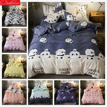 

Cute Animal Panda Pattern Duvet Cover 3/4 pcs Bedding Set Adult Kids Child Soft Cotton Bed Linens Single Full Queen King Size 2m