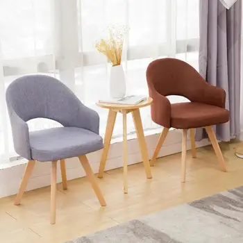 

Nordic Solid Wood Dining Chair, Contemporary And Contracted Household Adult Single Person Sofa Computer Desk Chair Chair Cafe