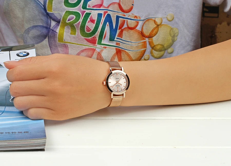 Mode décontracté femme montre résistant à l'eau femme montre-Bracelet en acier inoxydable dames Quartz Bracelet montre fille cadeau_voghion.com