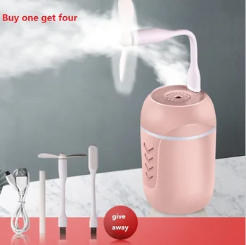 

Air Humidifier with LED Night Lamp Mini Fan Aroma Essential Oil Diffuser USB Fogger Mist Maker for Home Office Car 250ml