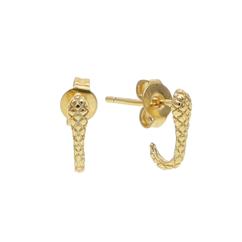 Gold color snake stunning fashion stud earring for women gold filled animal climber ear jewelry