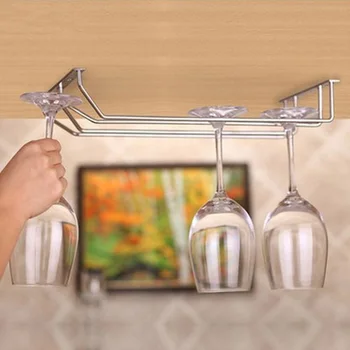 

Stainless Steel 1pc Hanging Wine Glass Cup Holder 3 Rows Wall Mounted Bar Tools