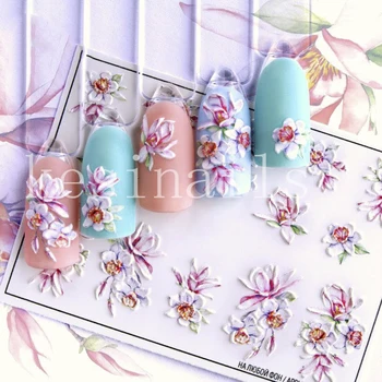 

3D nail decal Floral water transfer Fashion sticker Nail wraps 3 d slide nail art#3D0029