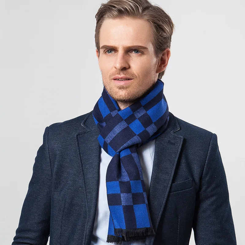 

New Autumn And Winter Men's Scarf Plaid Imitation Cashmere Leisure Warm Business Trend Neckline DZ0068