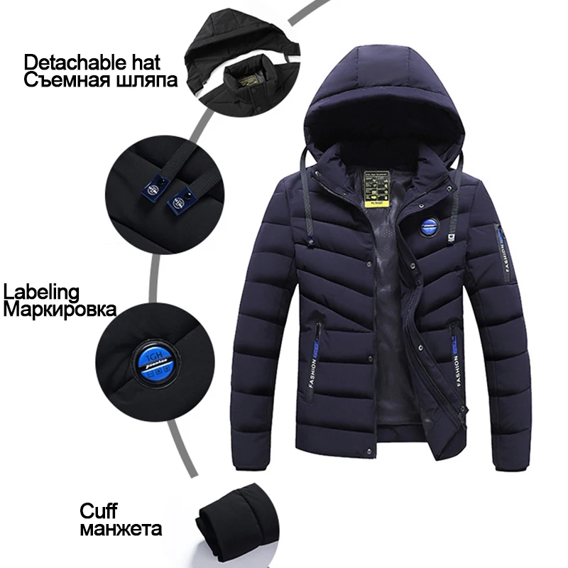 Men Winter Windproof Warm Thick Parka Coat Men Autumn Outwear Fashion Hooded Classic Casual parka coat,parkas coat
