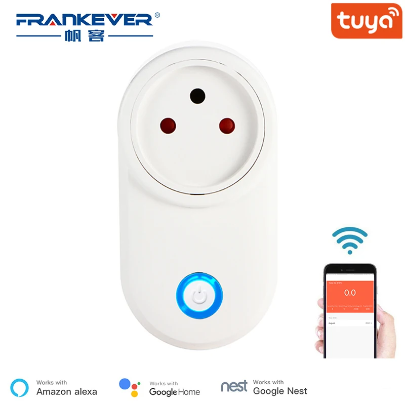 Умная розетка FrankEver 16A с Wi Fi штепсельная из Израиля контролем мощности работает