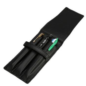 

1PCS PU Leather for 3 Pens Pouch Bag Pencil Fountain Pen Storage Case Pouch Bag Holder Black Best Gift For Friends