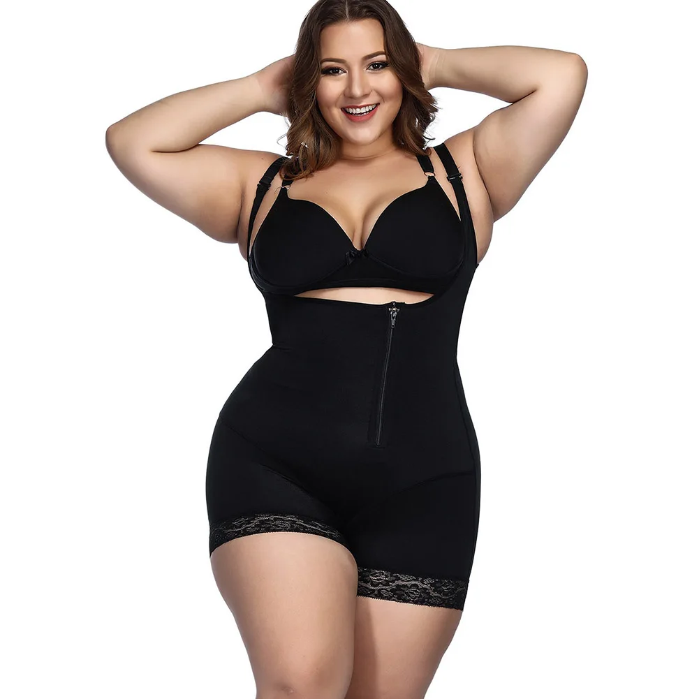 

WonderBeauty Plus Size 6XL Waist Slimming Shaper Lace Underwear Zipper and Hooks Body Shaper Shapewear Women Full Body Bodysuit