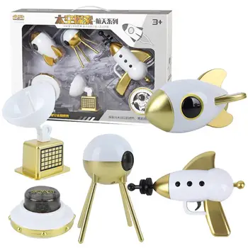 

Simulated Aircraft Spaceship Model Imitated Rocket Satellite Model Desktop Ornament Educational Toys for Kids Playing Decoration