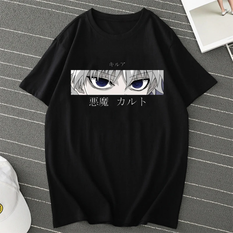 

Cartoons Hunter X Hunter Anime Mens T Shirt Tops Tees Devil Eye Teeshirt Tops Short Sleeve Casual Men Tshirt Clothes Male