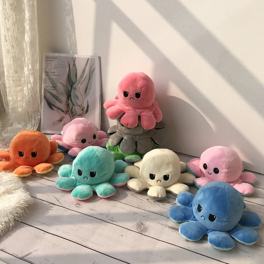 

Reversible Flip Octopus Stuffed Plush Doll Reversible Plush Toy Color Chapter Plush Doll Filled Plush Christmas gifts Child Toy