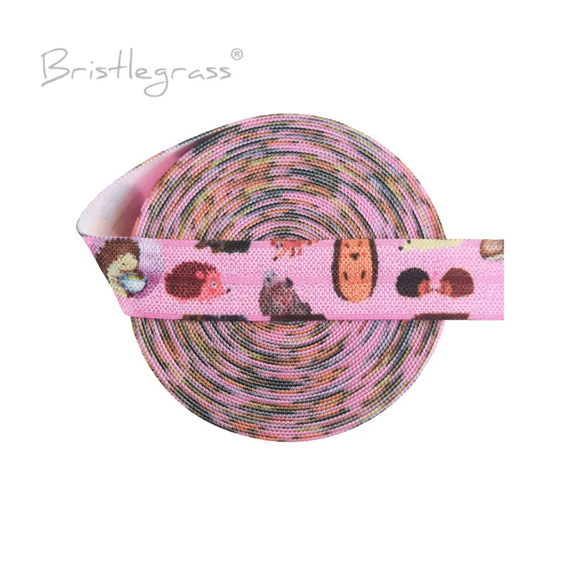 BRISTLEGRASS 2 5 10 50 100 Yards 5/8" 15 mm Druck FOE Falten über Gummibänder Spandex-Bänder Haargummi Stirnband Kleid Nähen – Detail 12