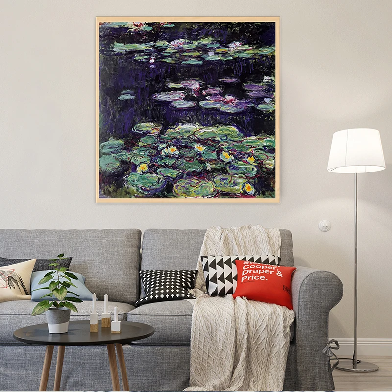 

diy painting by numbers Claude Monet Impression yellow water lilies impressionism Landscape Decoration Paint Hand-drawn deco