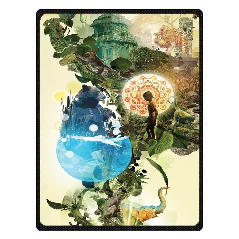 Одеяло с рисунком книги джунглей, индивидуальное одеяло, Манта, Коралловое фланелевое одеяло для дивана/дивана, кровати/путешествия на самолете, покрывало для ног