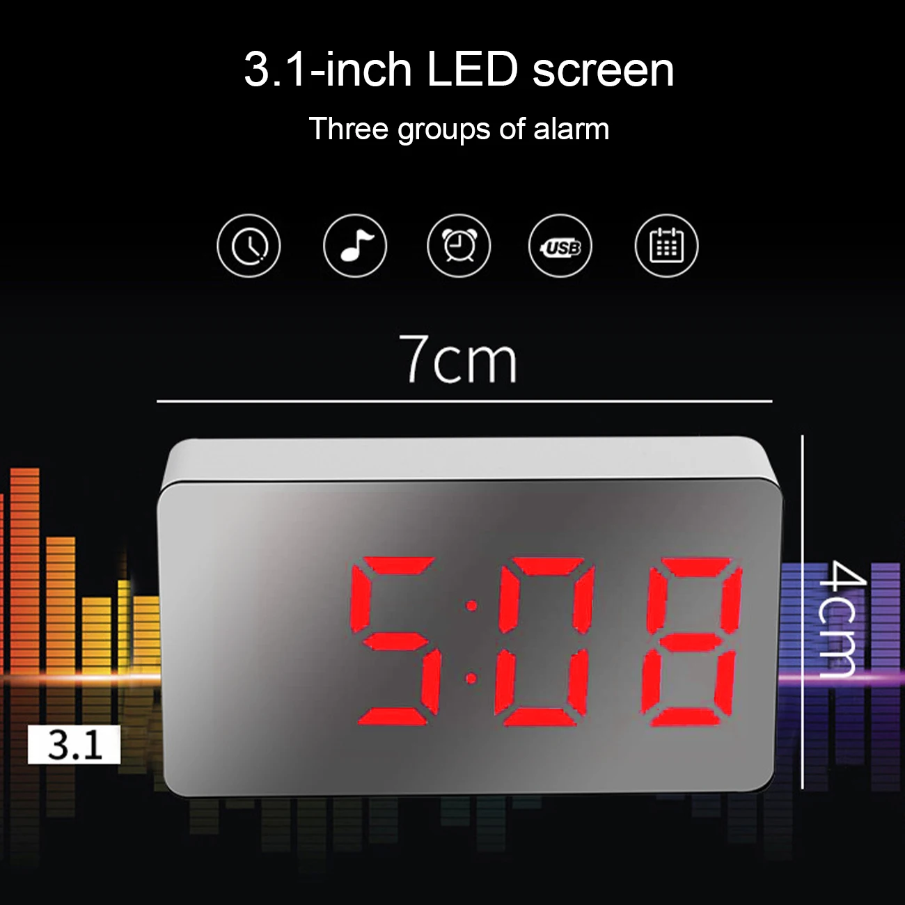 Réveil LED à intensité variable avec lumière ambiante, affichage de  l'heure, date, température, lever du soleil, créatif, nouveau - AliExpress