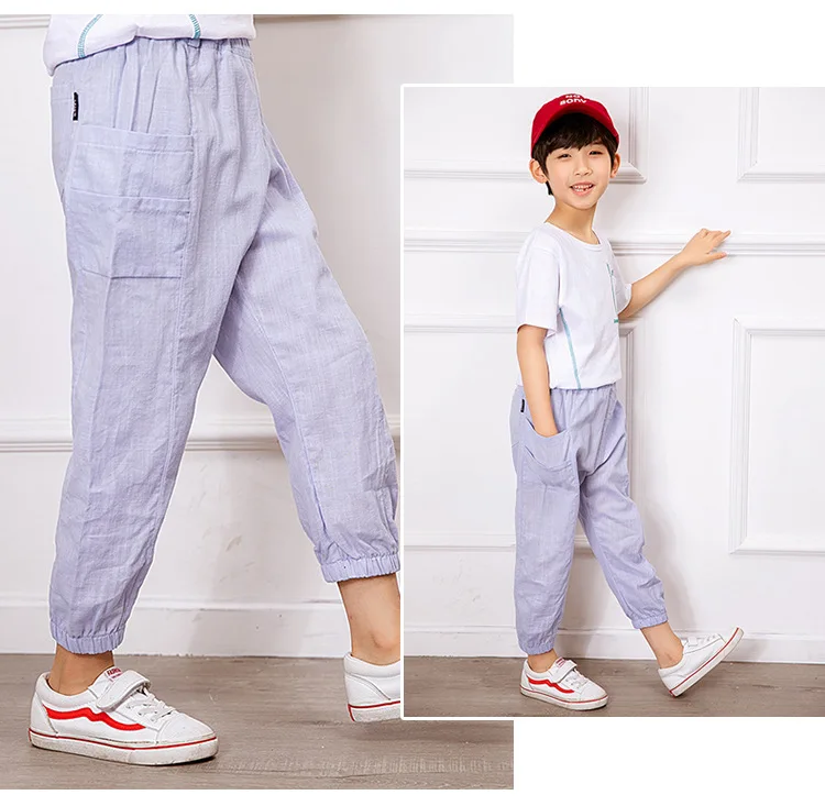 BOY'S Pants Summer Wear Children Anti Mosquito Pants Thin Childrenswear Middle And Large CHILDREN'S Trousers Fashion Loose