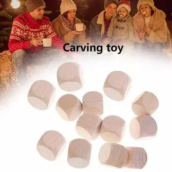 

2PCS 4/5/6 Cm Game Dice Wooden Dice For Playing Card Games Children Engraving Game DIY Decorating Kids Toys Board Games