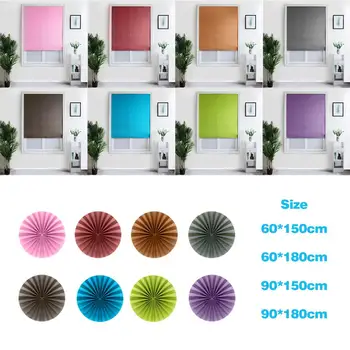 

VKTECH Self-Adhesive Pleated Blinds Curtains Half Blackout Bathroom Window Curtains Shades Balcony Living Room Home Window Decor