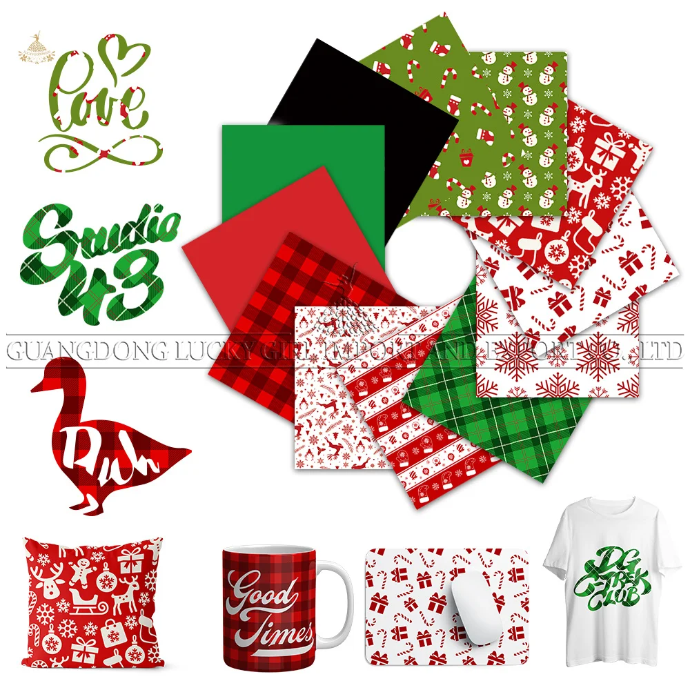 

Lucky Goddness Christmas Snowman Infusible Transfer Ink Sheets 12 Pcs 12X12" Infusible Sublimation Paper for Cricut Joy T-Shirts