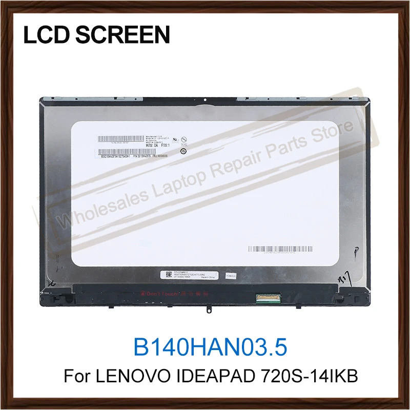 ЖК-дисплей B140HAN03.5 для LENOVO IDEAPAD 720S-14IKB 80XC 80BD дисплей с рамкой и дигитайзером в сборе