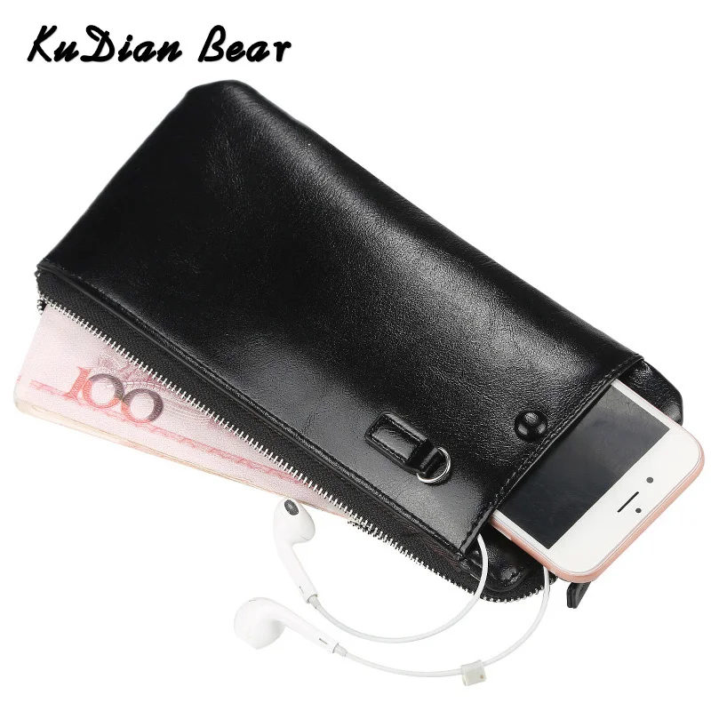 

KUDIAN BEAR Long Men Wallet Brand Clutch Phone Wallet Multi-function Male Card Holder Bag Soft PU Leather Purse BID264 PM49
