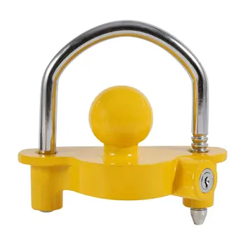 

Universal High Security Hitch Lock Caravan Trailer Coupling Tow Ball Lock Yellow 50mm Durable Safety