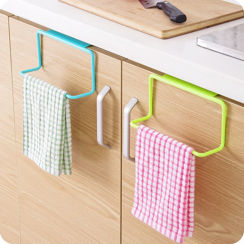 2/4pcs Towel Racks Over Door Towel Rack Bar Hanging Holder Bathroom Kitchen Cabinet Cupboard Hanger Storage Rack for Bathroom