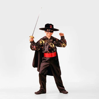 

Children's carnival costume "Fantastic Zorro" with print, satin, size 32