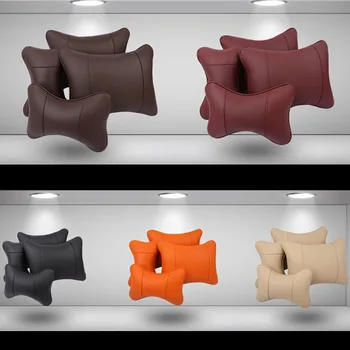 

For Volkswagen VW Jetta MK7 2019 2020 Car Head Pillow Neck Pillow Leather Protect Cervical Pillow Decoration Car Accessories