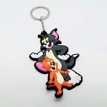 Кот и брелок с мышью ПВХ мягкий Silcone брелок мультяшный Том и Джерри школьная сумка Подвеска