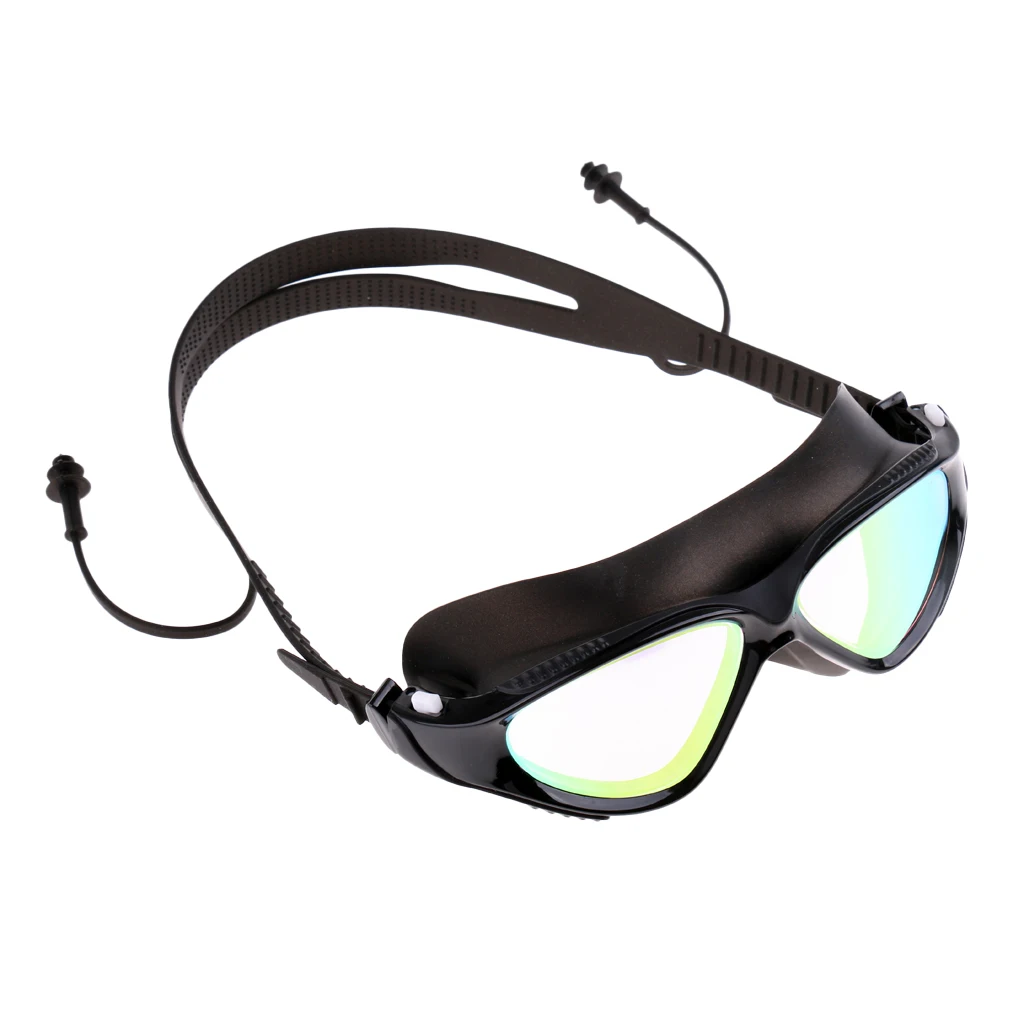 Men Women UV Protection Silicone Strap  Anti Fog Swimming Goggles Glasses with Storage Case & Ear Plugs 