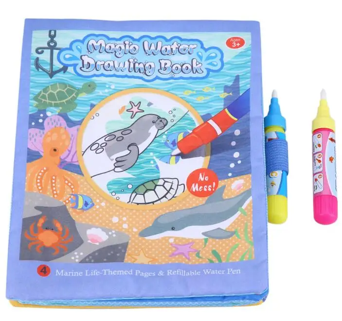 Волшебная водная книга для рисования, раскраска, каракули с ручкой, доска для рисования, Juguetes для детей, обучающая игрушка для рисования, 6 цветов - Цвет: Ocean