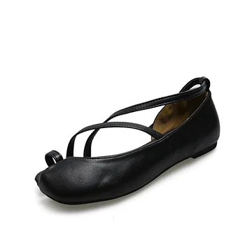 

2020 Summer New Belt Flat Sandals Female Sub-Toe Cutout Fashion Shoes