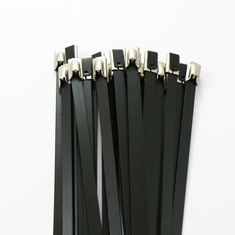 25pcs 4.6x100/150/200/260/300/350/400 to 700mm Stainless Steel Cable Ties Locking Metal Zip-Exhaust Wrap Coated Multi-Purpose cable ties cable tie