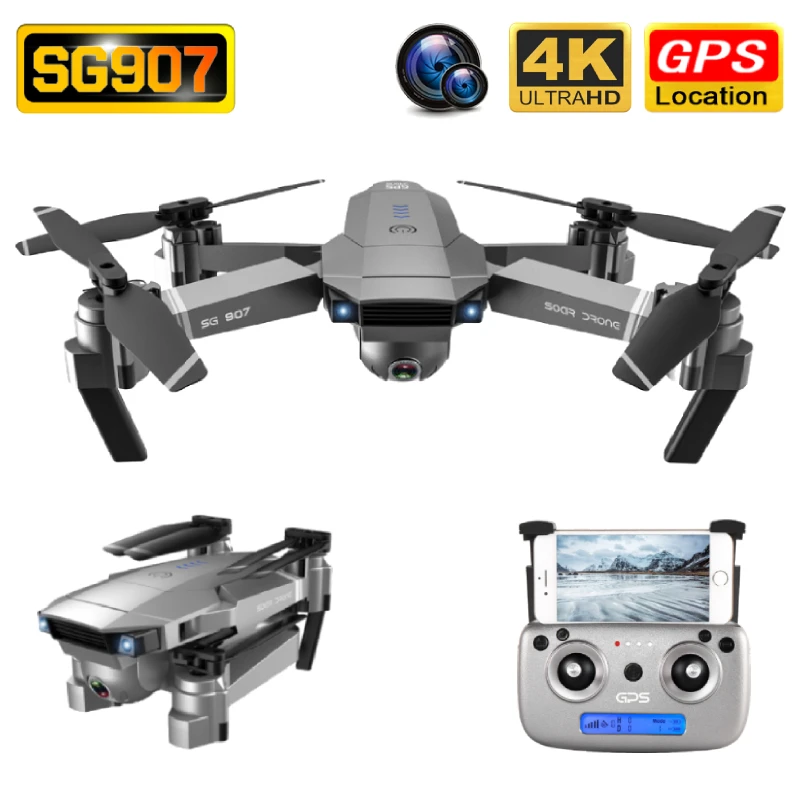 SG907 Дрон GPS 4K HD 50X зум широкоугольная двойная камера 5G WIFI FPV складной селфи дроны