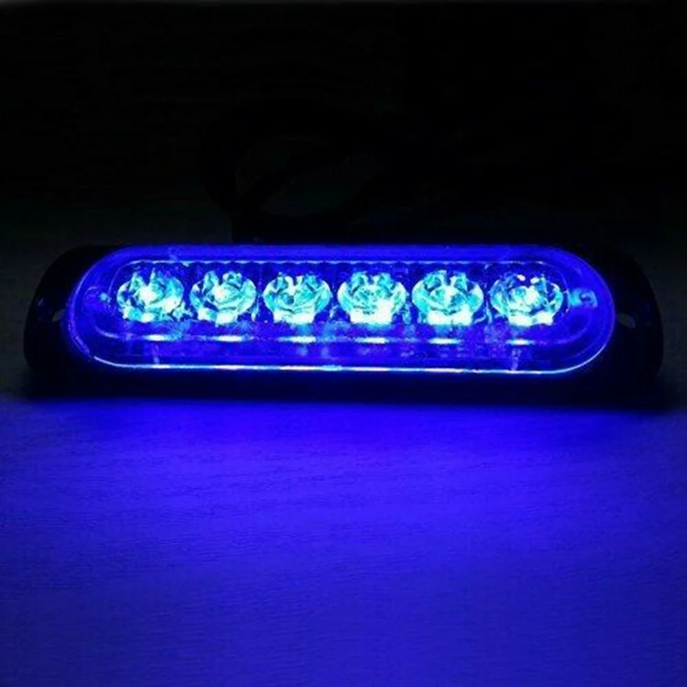 4 шт. синий 6LED автомобиль грузовик Предупреждение лампа аварийный Маяк со стробоскопической вспышкой светильник Светодиодные панели полосы