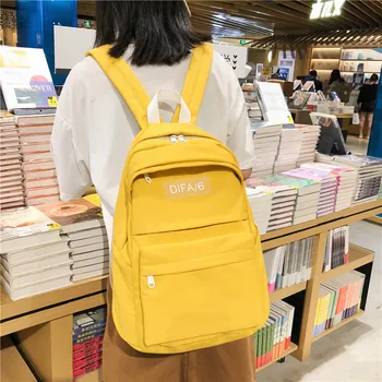 

2019 Large capacity waterproof nylon women backpack female Multi bag pure color travel backpack schoolbag for Teenage girls