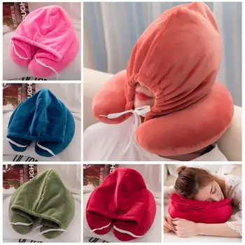

Security Travel Pillow 1pcs Hat U-Shape Comfortable Studying Hoodie Pillow U Shaped Pillow Sleeping Headrest Car Aid