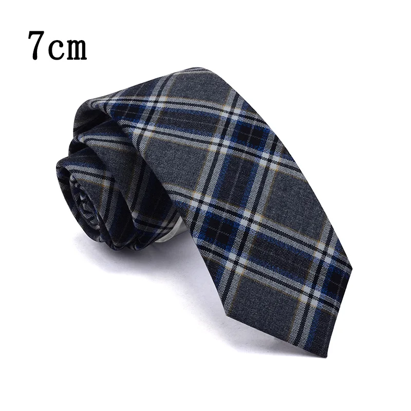 7 см или 7,5 см тонкий мужской костюм хлопок галстук зеленый синий плед полосатый галстук для мужчин Бизнес Свадьба Для худой шеи галстуки аксессуары - Цвет: A12