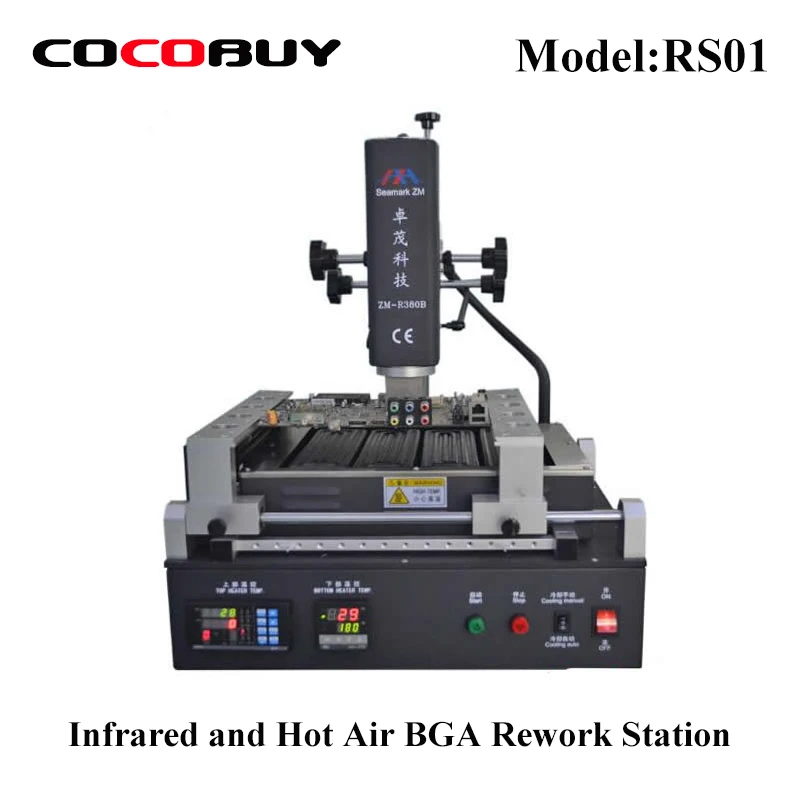 

Phone Repair Tools ZM-R380B Infrared and Hot Air BGA Rework Station 3000W power pcb repair machine Novecel RS01