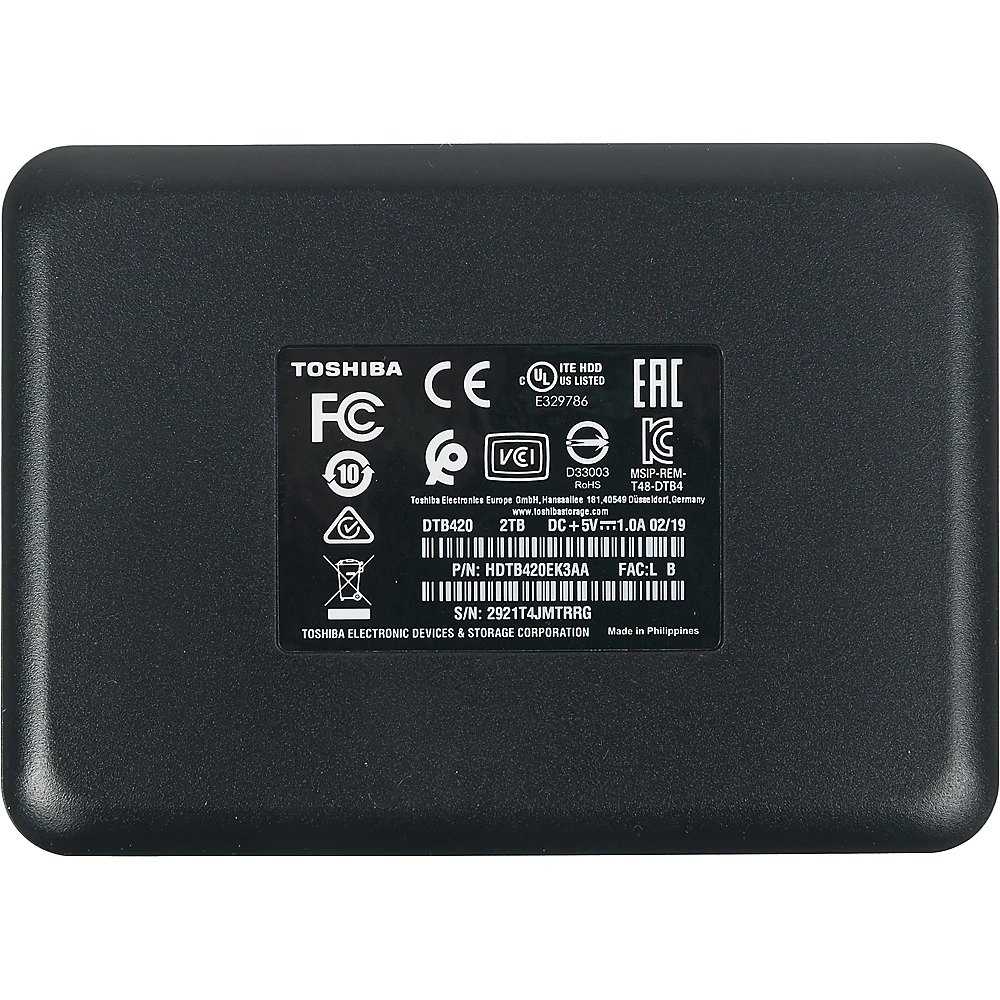 Жесткий диск Toshiba USB 3.0 2Tb HDTB420EK3AA Canvio Basics 2.5" черный