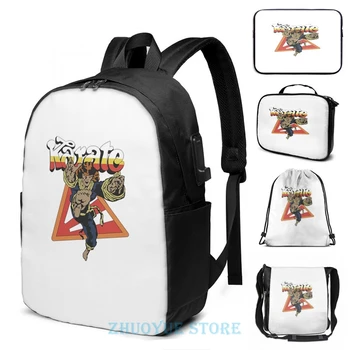 

Funny Graphic print Stranger Things Karate USB Charge Backpack men School bags Women bag Travel laptop bag