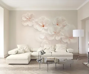 

CJSIR Custom Wallpaper 3d Three-dimensional Sakura Embossed Nordic Flower Minimalistic TV Background Wall Mural 3d Wallpaper