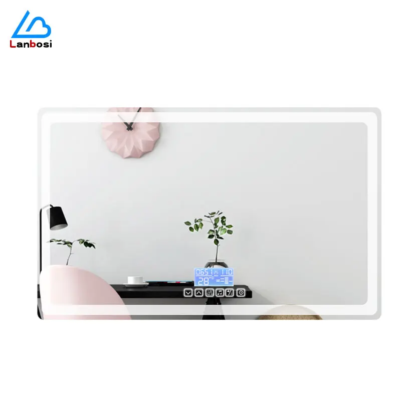 

LED Smart Anti-fog Mirror Makeup Mirror Bathroom Mirror Three color temperatures with smart touch Explosion proof